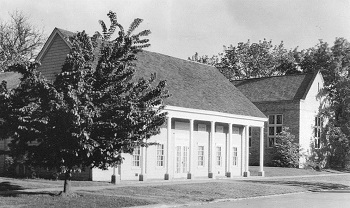 The Corvallis Woman’s Club Building was the scene of many social and civic events throughout the years until it made way for the expansion of the Corvallis Public Library, seen in the background.